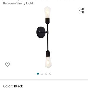 Gaze black bathroom vanity light, 2 light mid-century modern wall scones…